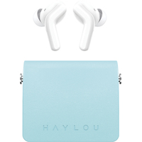 Наушники Haylou T87 Lady Bag (белый/бирюзовый, с цепочкой)