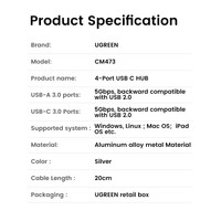 USB-хаб  Ugreen CM473 15395