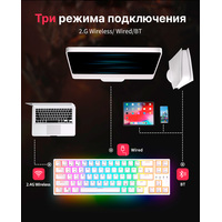 Клавиатура Royal Kludge RK68 Plus RGB (белый, RK Red)