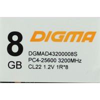 Оперативная память Digma 8ГБ DDR4 3200 МГц DGMAD43200008S