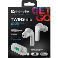 Наушники Defender Twins 916 (белый)
