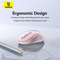 Мышь Baseus F02 Ergonomic Wireless Mouse (розовый, без батарейки в комплекте)