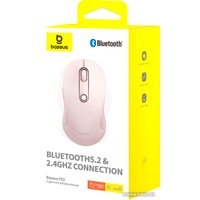 Мышь Baseus F02 Ergonomic Wireless Mouse (розовый, без батарейки в комплекте)