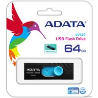 USB Flash ADATA UV320 64GB (черный/голубой)