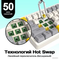 Клавиатура Cyberlynx ZA63 Pro Beige Gray Yellow (TNT Yellow)