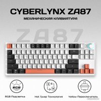 Клавиатура Cyberlynx ZA87 White Black Orange (TNT Yellow) Клавиатура Cyberlynx ZA87 White Black Orange (TNT Yellow)