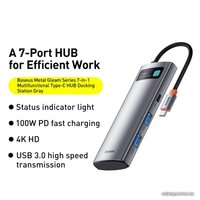 Док-станция Baseus Metal Gleam Series 7-in-1 Multifunctional Type-C WKWG020113