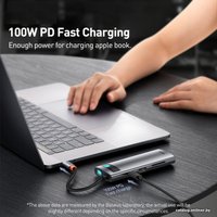 Док-станция Baseus Metal Gleam Series 7-in-1 Multifunctional Type-C WKWG020113