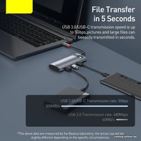 Док-станция Baseus Metal Gleam Series 7-in-1 Multifunctional Type-C WKWG020113