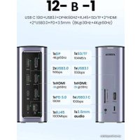 Док-станция Ugreen USB C Triple Display Docking Station 12-in-1 90325