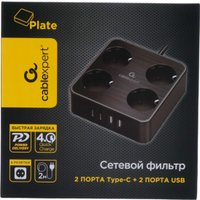 Сетевой фильтр Cablexpert PLT-4-C2U2-B-2