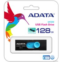 USB Flash ADATA UV320 128GB (черный/голубой)