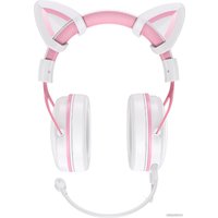 Наушники Onikuma X10 (белый/розовый, с ушками)