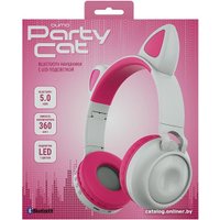 Наушники QUMO Party Cat (белый/розовый) Наушники QUMO Party Cat (белый/розовый)