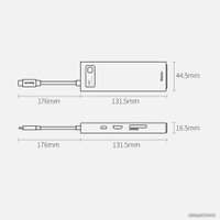 Док-станция Baseus Metal Gleam Series 8-in-1 Multifunctional Type-C HUB Docking Station CAHUB-CV0G Док-станция Baseus Metal Gleam Series 8-in-1 Multifunctional Type-C HUB Docking Station CAHUB-CV0G