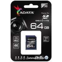 Карта памяти ADATA Premier Pro ASDX64GUI3V30S-R SDXC 64GB Карта памяти ADATA Premier Pro ASDX64GUI3V30S-R SDXC 64GB